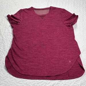Danskin Athletic Short Sleeve Maroon Tee w/mesh accents size large